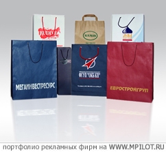 Бумажные пакеты.  Образец портфолио - Упаковка. Масэр групп - Москва